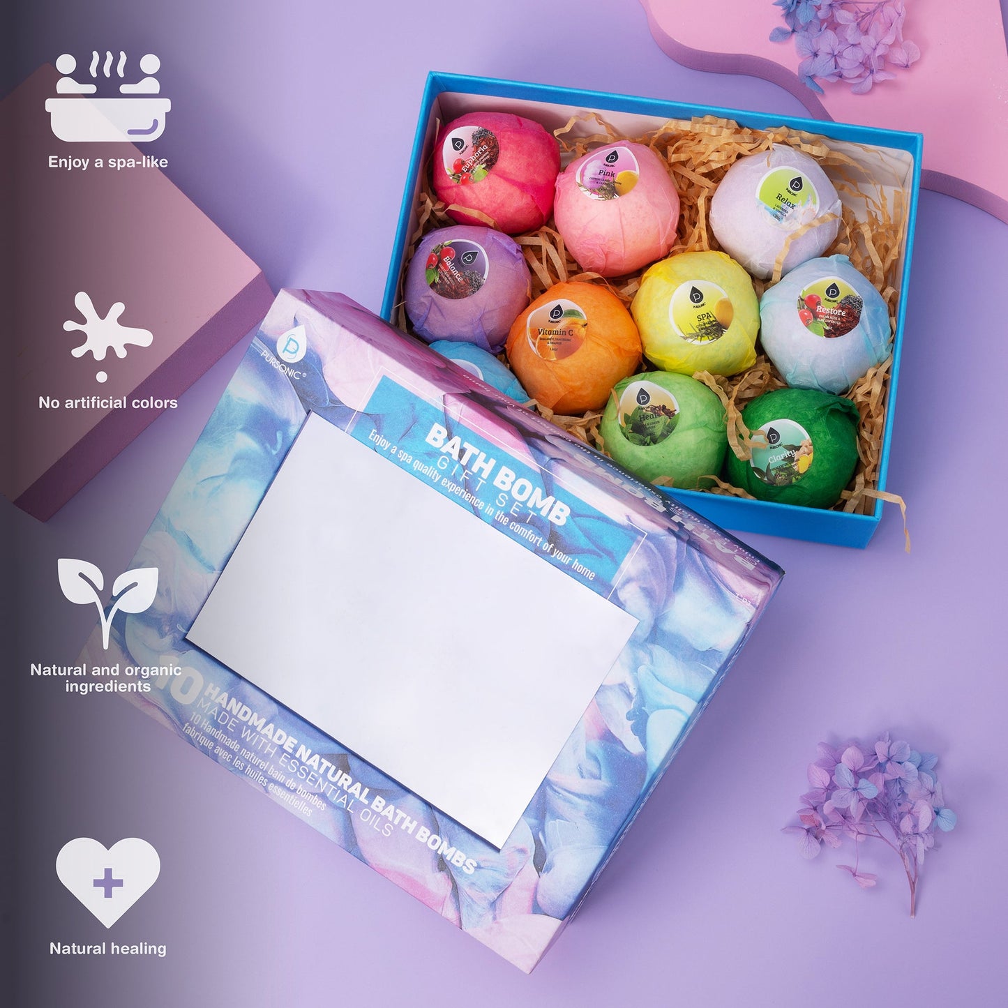 10 Pcs of Handmade, Natural and Organic Bath Bombs-1
