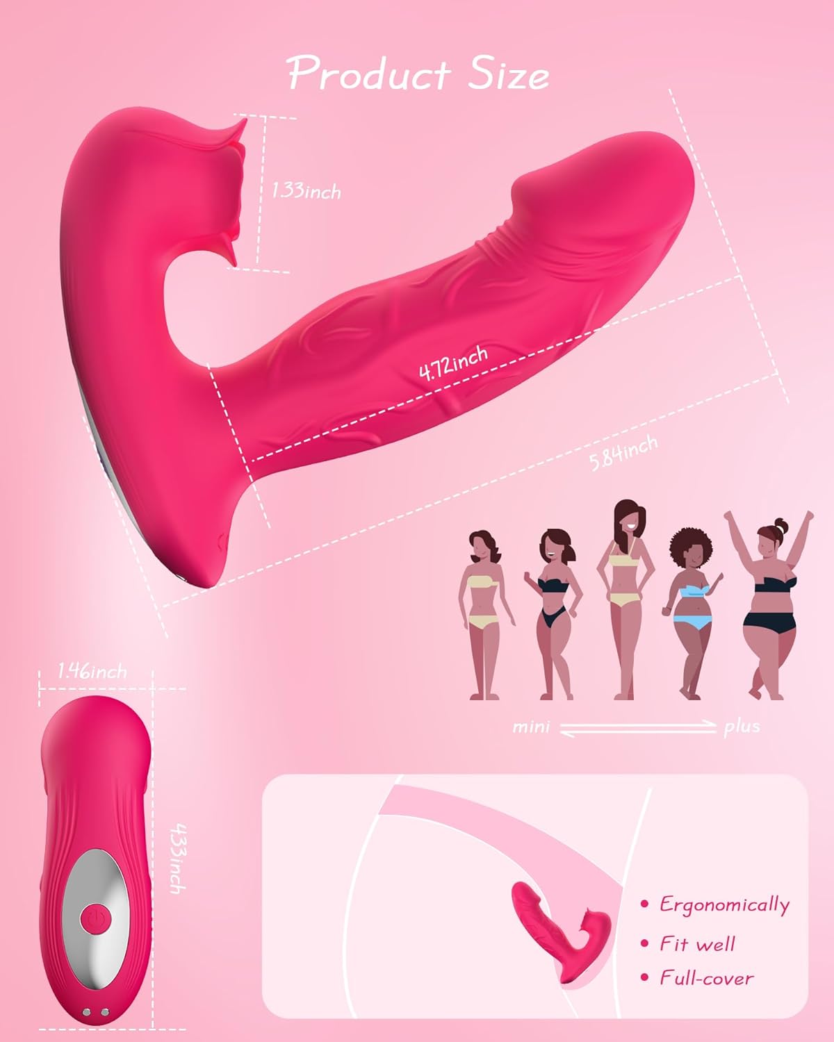 Remote Control Rose Clit Stimulation Dildo-4