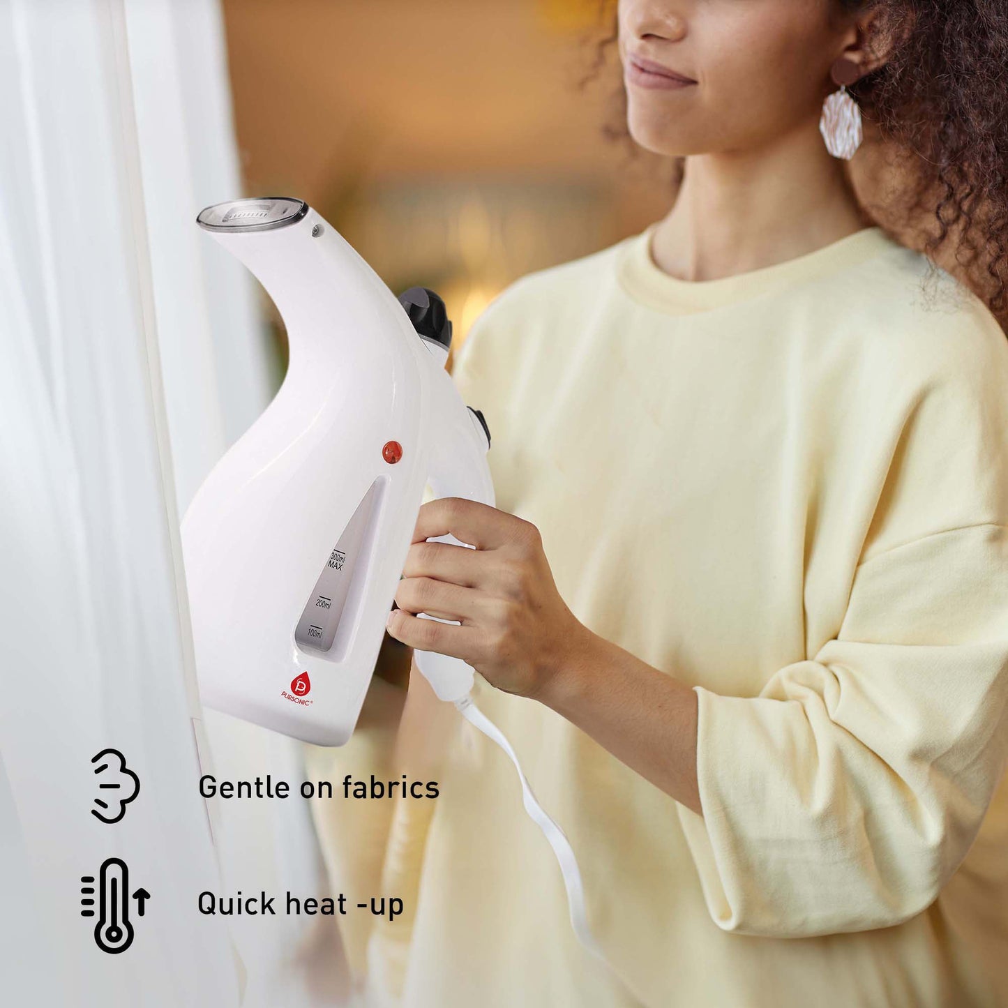 Cordless Power Scrubber Cleaning Brush + Pursonic 300ml Handheld Travel Garment Steamer – Home & Travel Cleaning Essentials-2