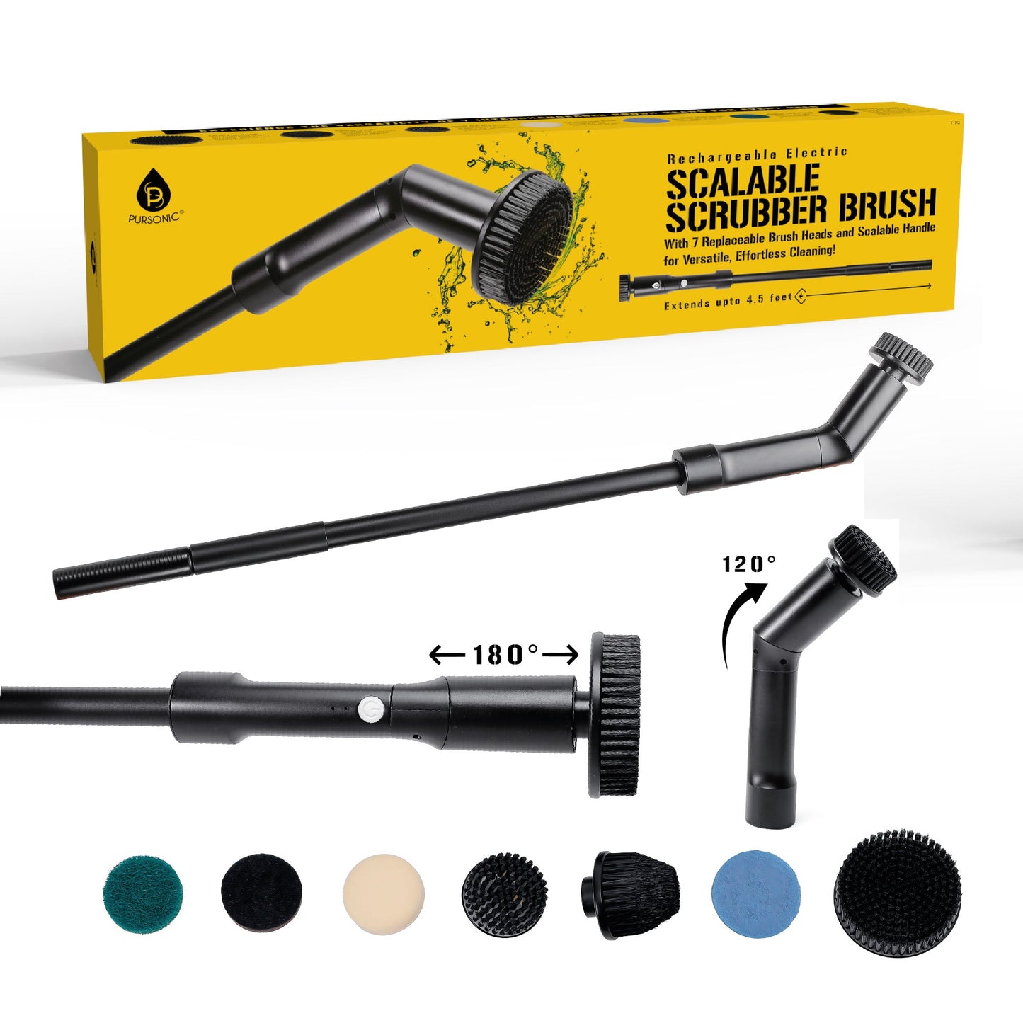 Rechargeable Electric Scalable Scrubber Brush – Reach New Heights in Cleaning-1