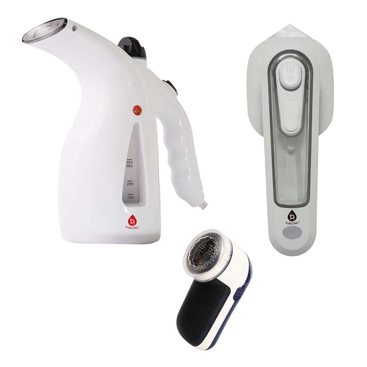 Travel-Ready Fabric Care Trio – Steamer, Mini Iron, & Lint Remover-0