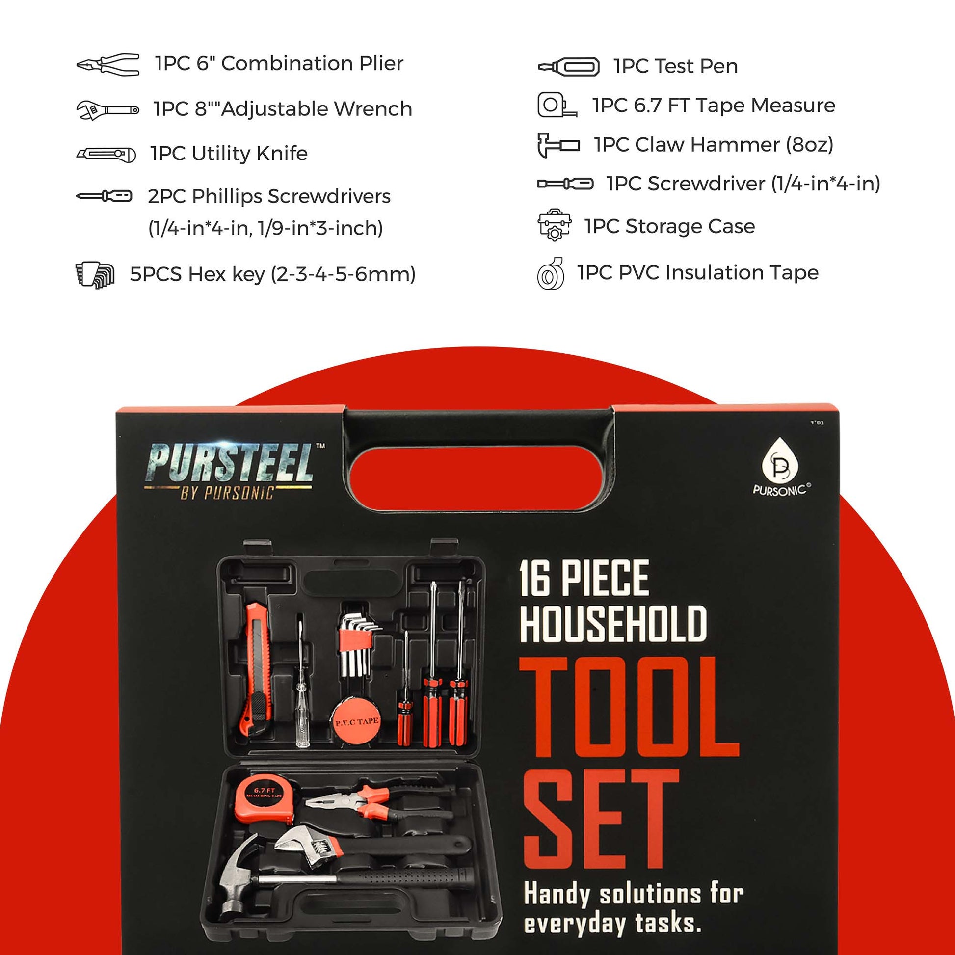🛠️ Handy Solutions 16-Piece Tool Kit + Cordless Power Scrubber + 2-in-1 Mini Wireless Vacuum & Air Duster Bundle 🌟-1